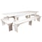 Flash Furniture 9'x40" White Table/4 Bench Set XA-FARM-7-WH-GG - alternate 4